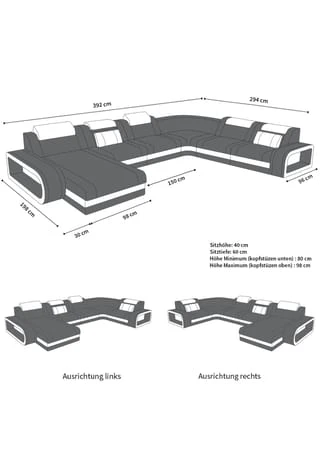 SOFA DREAMS XXL Wohnlandschaft Leder Berlin Weiß 6 SOFA DREAMS XXL Wohnlandschaft Leder Berlin Weiß – Bild 4