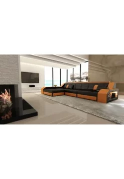 SOFA DREAMS Ecksofa Leder Arezzo Schwarz-orange 12 SOFA DREAMS Ecksofa Leder Arezzo Schwarz-orange -WOHN-ESSZIMMER Verkäufe unnamed file 379