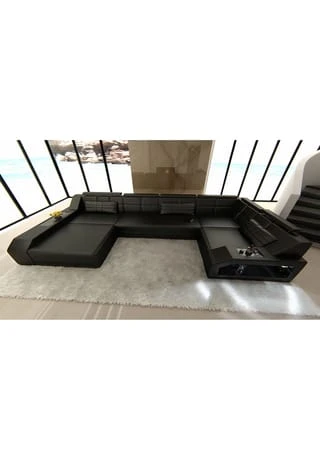 SOFA DREAMS Wohnlandschaft Leder Arezzo Schwarz 5 SOFA DREAMS Wohnlandschaft Leder Arezzo Schwarz – Bild 3