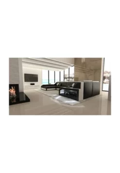 SOFA DREAMS Wohnlandschaft Leder Arezzo Schwarz-weiß