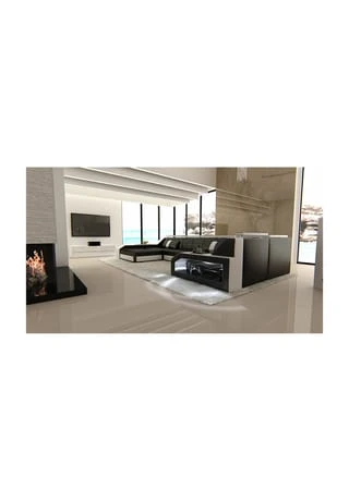 SOFA DREAMS Wohnlandschaft Leder Arezzo Schwarz-weiß 3 SOFA DREAMS Wohnlandschaft Leder Arezzo Schwarz-weiß