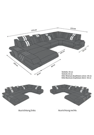 SOFA DREAMS Wohnlandschaft Leder Venedig Schwarz-pink 9 SOFA DREAMS Wohnlandschaft Leder Venedig Schwarz-pink – Bild 7