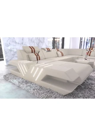 SOFA DREAMS XXL Wohnlandschaft Leder Venedig Beige-braun 5 SOFA DREAMS XXL Wohnlandschaft Leder Venedig Beige-braun – Bild 3