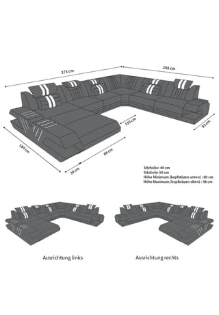 SOFA DREAMS XXL Wohnlandschaft Leder Venedig Beige-braun 7 SOFA DREAMS XXL Wohnlandschaft Leder Venedig Beige-braun – Bild 5
