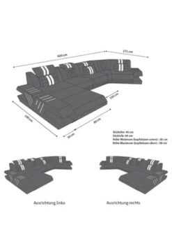 SOFA DREAMS Wohnlandschaft Leder Venedig C Schwarz-weiß -WOHN-ESSZIMMER Verkäufe unnamed file 458