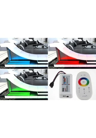 SOFA DREAMS Wohnlandschaft Leder Turino CL Schwarz-pink 6 SOFA DREAMS Wohnlandschaft Leder Turino CL Schwarz-pink – Bild 4