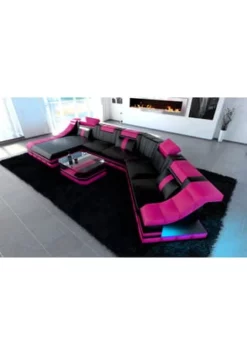 SOFA DREAMS Wohnlandschaft Leder Turino CL Schwarz-pink 12 SOFA DREAMS Wohnlandschaft Leder Turino CL Schwarz-pink -WOHN-ESSZIMMER Verkäufe unnamed file 489