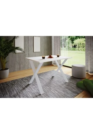 VCM. - My Home Premium Holz Esstisch Küchentisch Speisetisch Tisch Xona X Weiß 4 VCM. - My Home Premium Holz Esstisch Küchentisch Speisetisch Tisch Xona X Weiß – Bild 2