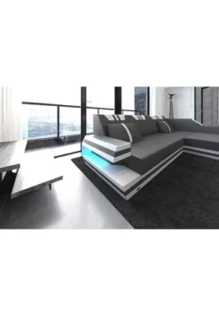 SOFA DREAMS Ecksofa Leder Ravenna Grau-schwarz -WOHN-ESSZIMMER Verkäufe unnamed file 503