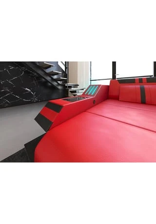SOFA DREAMS Ecksofa Leder Ravenna Rot-schwarz 6 SOFA DREAMS Ecksofa Leder Ravenna Rot-schwarz – Bild 4