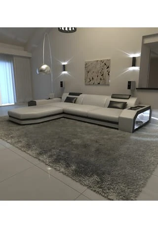 SOFA DREAMS Ecksofa Leder Prato Weiß-schwarz 6 SOFA DREAMS Ecksofa Leder Prato Weiß-schwarz – Bild 4