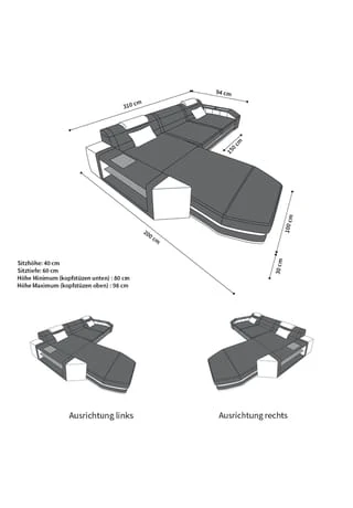 SOFA DREAMS Ecksofa Leder Prato Grau-weiß 7 SOFA DREAMS Ecksofa Leder Prato Grau-weiß – Bild 5