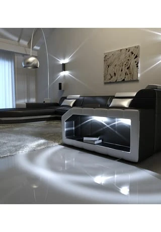 SOFA DREAMS Wohnlandschaft Leder Presto Schwarz-weiß 7 SOFA DREAMS Wohnlandschaft Leder Presto Schwarz-weiß – Bild 5