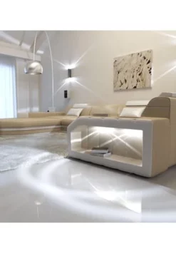 SOFA DREAMS Wohnlandschaft Leder Presto Sandbeige-weiss -WOHN-ESSZIMMER Verkäufe unnamed file 595