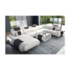 SOFA DREAMS Wohnlandschaft Leder Rimini Weiss-braun