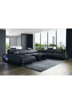 SOFA DREAMS XXL Wohnlandschaft Leder Rimini Schwarz -WOHN-ESSZIMMER Verkäufe unnamed file 641