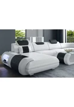 SOFA DREAMS XXL Wohnlandschaft Leder Rimini Weiß-schwarz -WOHN-ESSZIMMER Verkäufe unnamed file 649