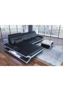 SOFA DREAMS Ecksofa Leder Napoli Schwarz-weiß 10 SOFA DREAMS Ecksofa Leder Napoli Schwarz-weiß -WOHN-ESSZIMMER Verkäufe unnamed file 676