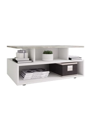 VCM. - My Home Holz Hoher Sofatisch Hoch Couchtisch Wohnzimmertisch Beistelltisch Ablage Esila Weiß / Beton-Optik 3 VCM. - My Home Holz Hoher Sofatisch Hoch Couchtisch Wohnzimmertisch Beistelltisch Ablage Esila Weiß / Beton-Optik