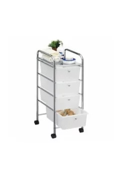 CARO-Möbel Bad-Rollwagen Mit 4 Schubladen SANO Gesamt: Breite 33cm, Höhe 79cm, Tiefe 39cm