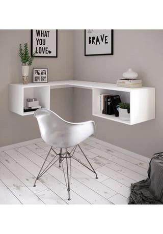 VCM. - My Office Holz Hänge Schreibtisch Wandschreibtisch Computertisch Wandmontage Sandis Gesamt: Breite 110cm, Höhe 36cm, Tiefe 45cm 4 VCM. - My Office Holz Hänge Schreibtisch Wandschreibtisch Computertisch Wandmontage Sandis Gesamt: Breite 110cm, Höhe 36cm, Tiefe 45cm – Bild 2