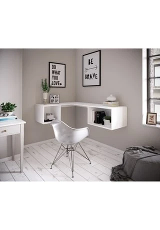 VCM. - My Office Holz Hänge Schreibtisch Wandschreibtisch Computertisch Wandmontage Sandis Gesamt: Breite 110cm, Höhe 36cm, Tiefe 45cm 5 VCM. - My Office Holz Hänge Schreibtisch Wandschreibtisch Computertisch Wandmontage Sandis Gesamt: Breite 110cm, Höhe 36cm, Tiefe 45cm – Bild 3