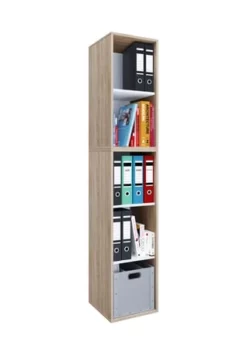 VCM. - My Office Holz Büro Stand Regal Bücher Ordner Aktenregal Ordnerregal Bücherregal Lona L 5f Gesamt: Breite 35cm, Höhe 183cm, Tiefe 37cm