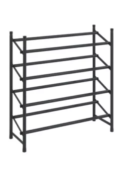 WENKO® Schuhregal "Hero", 4 Fächer, Anti-Rutsch, Ausziehbar Schwarz