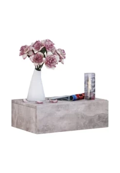 VCM. - My Home Holz Dielenmöbel Flurregal Dekoregal Wandboard Wandregal Wandschublade Blado-1 Beton-Optik