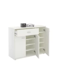 CARO-Möbel Schuhschrank 1 Schublade, 3 Türen DEUSTO Weiß