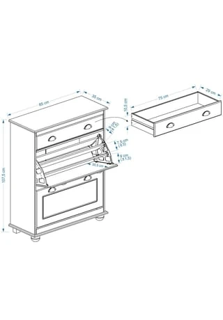 IDIMEX Schuhkipper Mit 2 Kippfächern In Weiß COLMAR Weiß 4 IDIMEX Schuhkipper Mit 2 Kippfächern In Weiß COLMAR Weiß – Bild 2