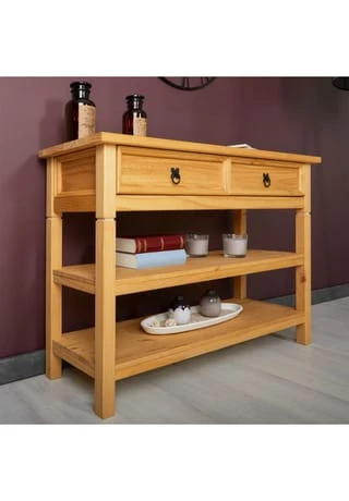 IDIMEX Konsole Mit 1 Schubladen Und 2 Ablageflächen TEQUILA Braun 8 IDIMEX Konsole Mit 1 Schubladen Und 2 Ablageflächen TEQUILA Braun – Bild 6