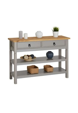 IDIMEX Konsole Mit 1 Schubladen Und 2 Ablageflächen TEQUILA Grau, Braun 3 IDIMEX Konsole Mit 1 Schubladen Und 2 Ablageflächen TEQUILA Grau, Braun