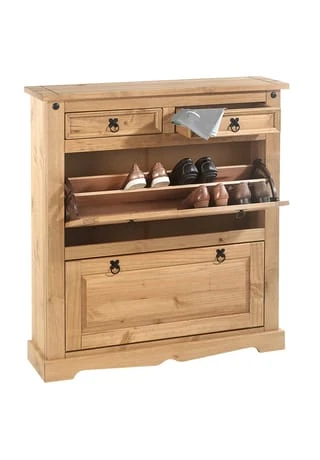 IDIMEX Schuhkipper Mit 2 Schubladen, Mexico Möbel TEQUILA Braun 5 IDIMEX Schuhkipper Mit 2 Schubladen, Mexico Möbel TEQUILA Braun – Bild 3