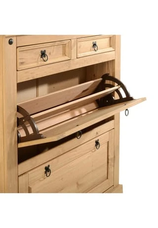 IDIMEX Schuhkipper Mit 2 Schubladen, Mexico Möbel TEQUILA Braun 6 IDIMEX Schuhkipper Mit 2 Schubladen, Mexico Möbel TEQUILA Braun – Bild 4