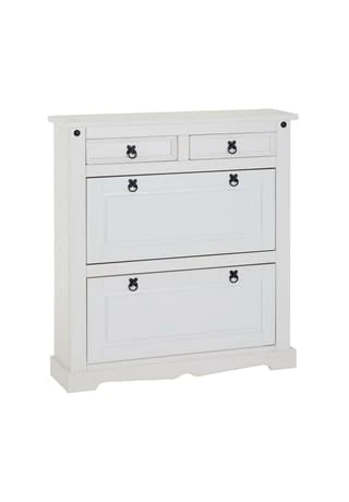 IDIMEX Schuhkipper Mit 2 Schubladen, Mexico Möbel TEQUILA Weiß 3 IDIMEX Schuhkipper Mit 2 Schubladen, Mexico Möbel TEQUILA Weiß