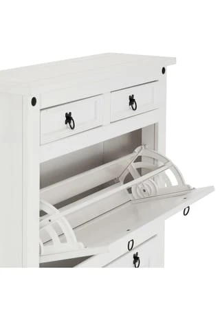 IDIMEX Schuhkipper Mit 2 Schubladen, Mexico Möbel TEQUILA Weiß 6 IDIMEX Schuhkipper Mit 2 Schubladen, Mexico Möbel TEQUILA Weiß – Bild 4